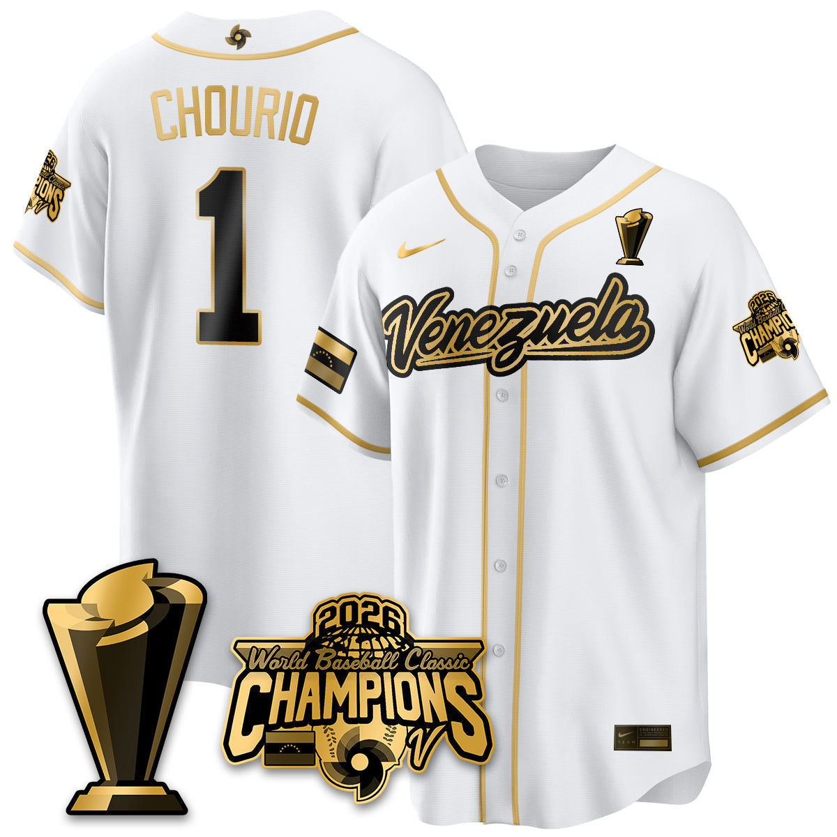 Venezuela Baseball 2026 World Baseball Classic Champions Limited Jersey V2 - All Stitched