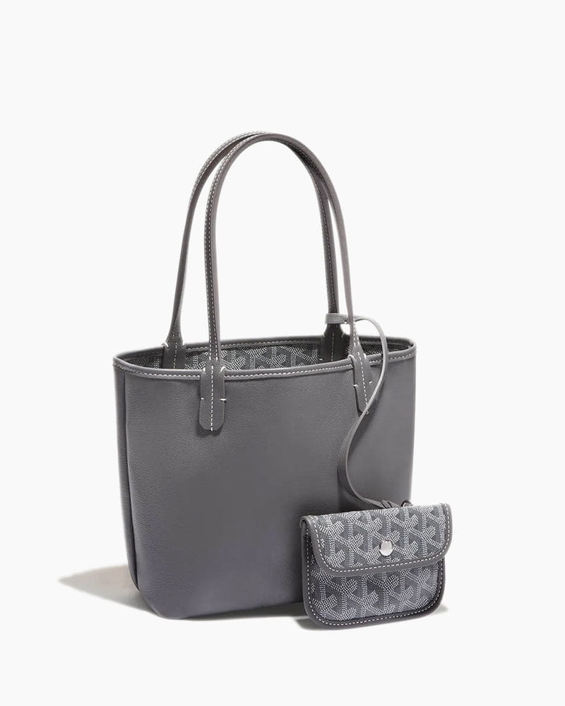 Mini Structured Leather Tote Bag