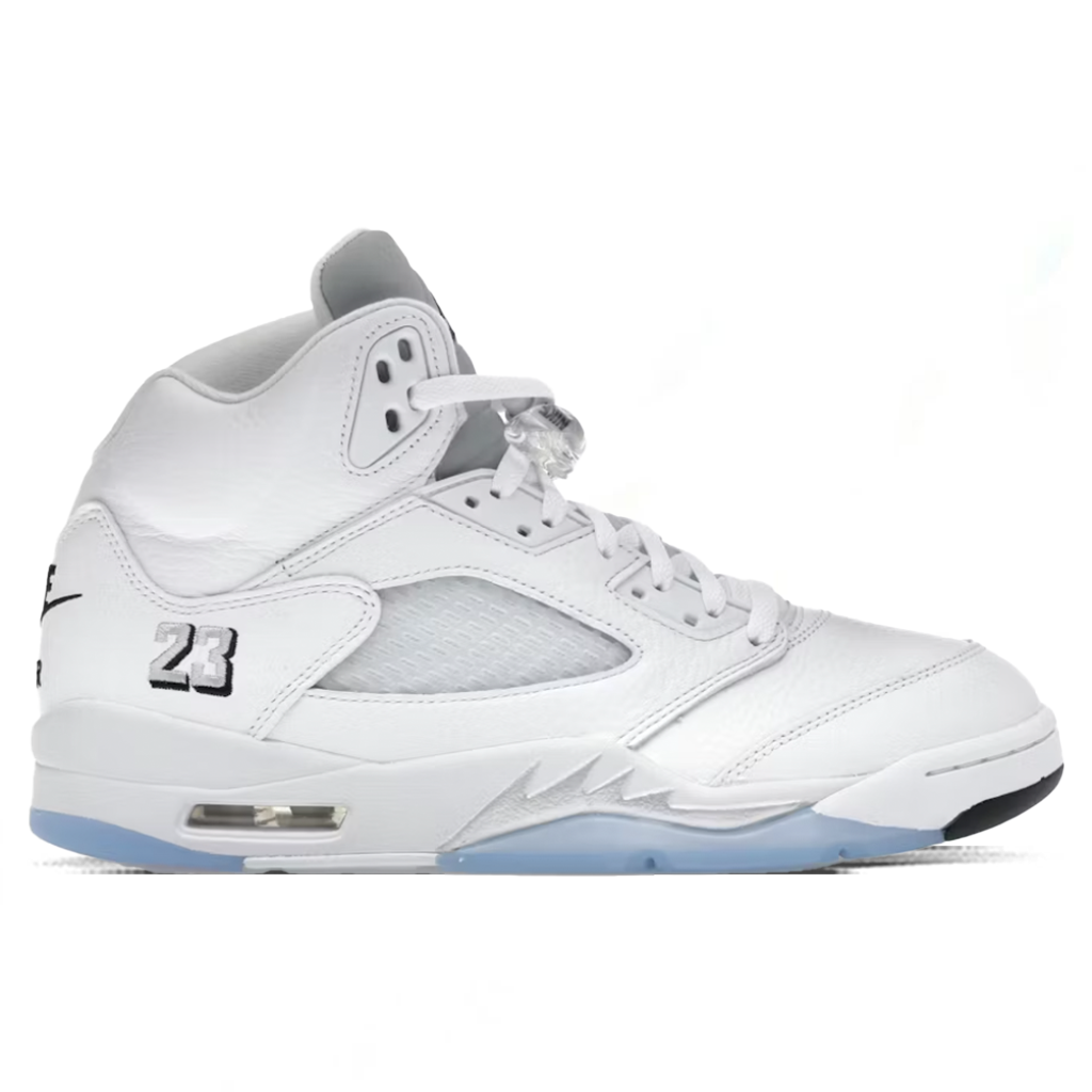 Air Jordan 5 Retro 'White Metallic' - White/Black/Metallic Silver