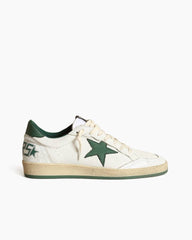 Women's White Nappa Leather Sneaker with Star and Heel Tab