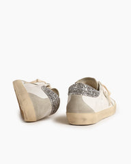 Men's White Nappa Leather Gray Star Sneakers