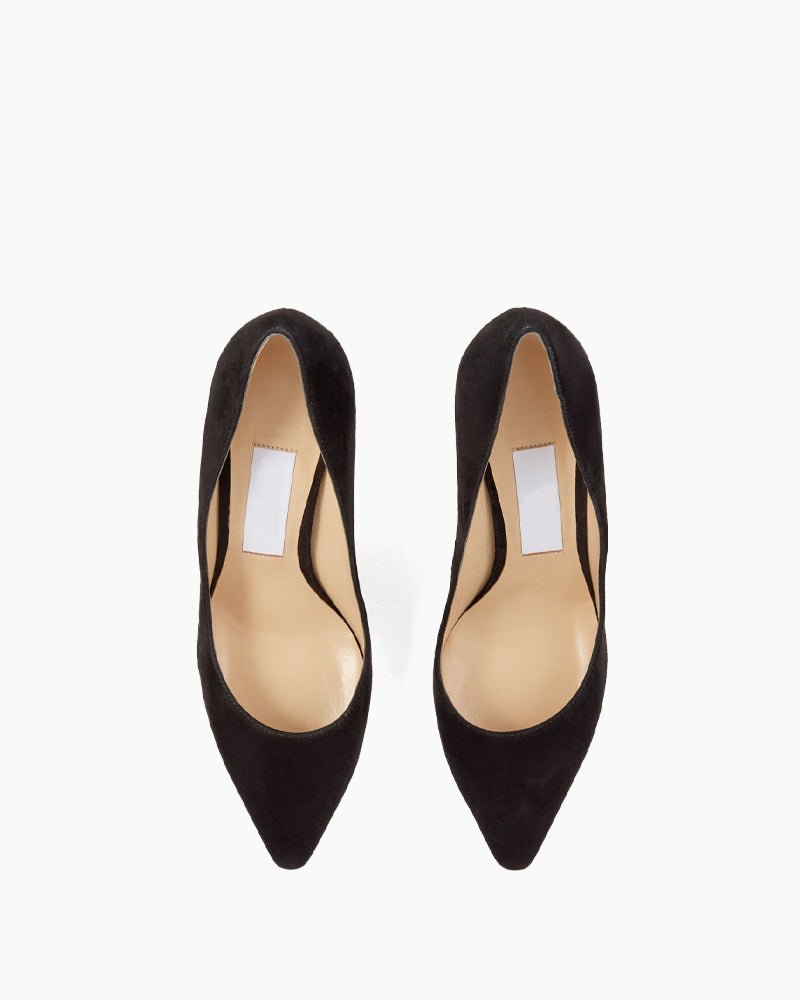 (Clean Up - US 8) Sophisticated Suede Pointed Slim High Heel Pumps