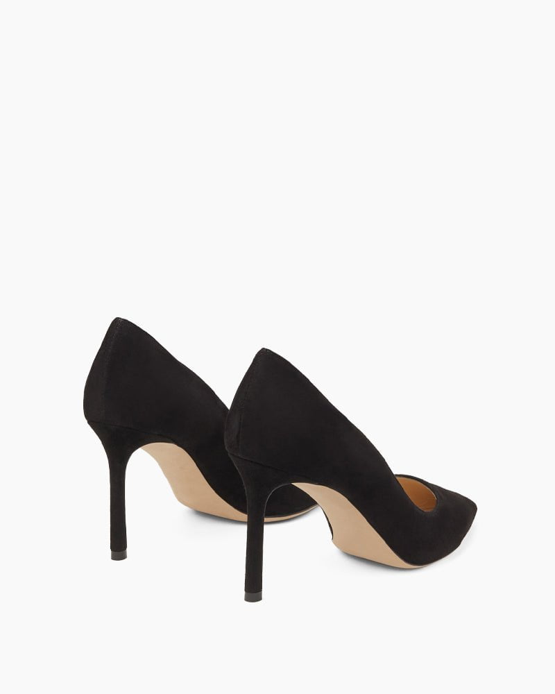 (Clean Up - US 8) Sophisticated Suede Pointed Slim High Heel Pumps