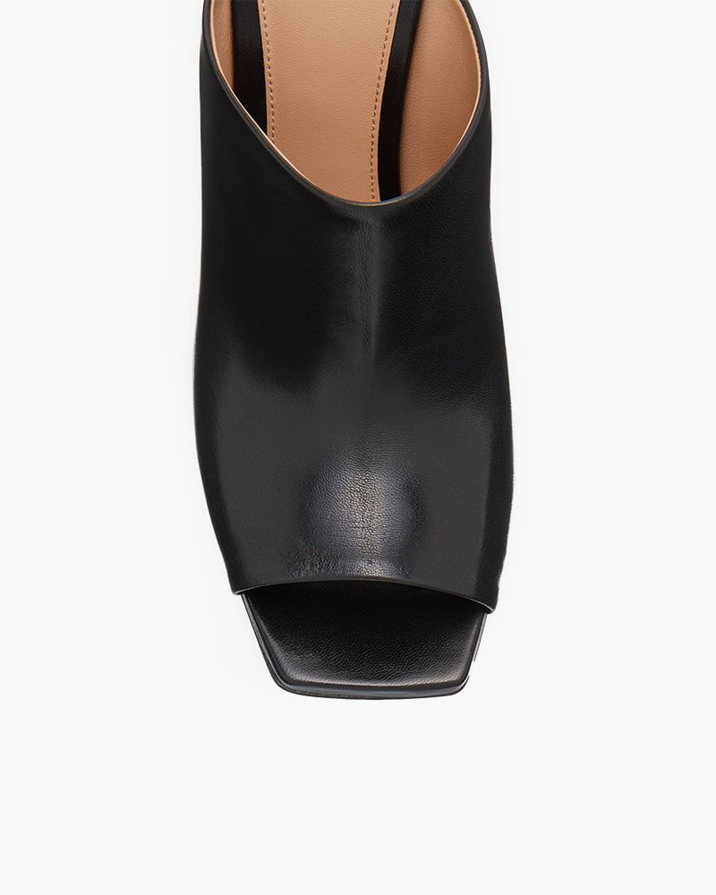 Gold Knot Heel Mules Leather High Heel Pumps