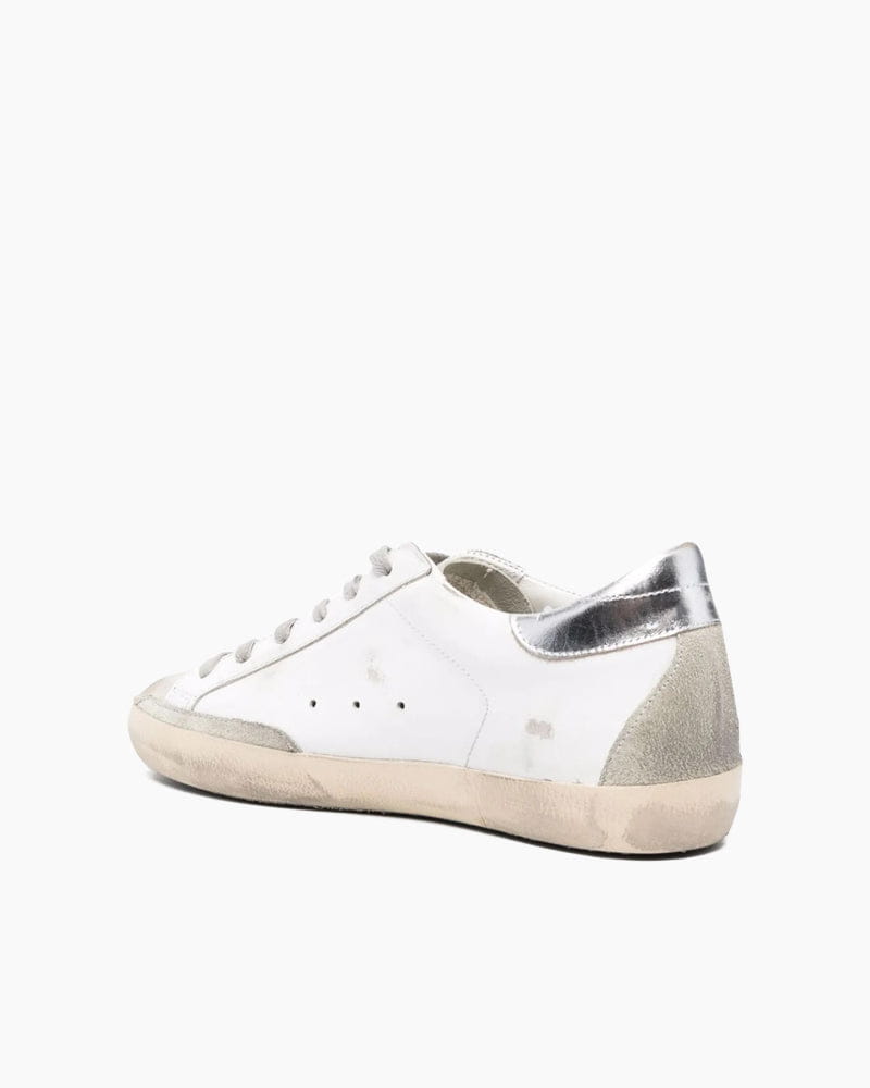 Leather Lace Up Trainers Star Detail