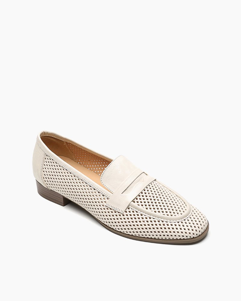 (Clean Up - US 7 ) Woven Braided Leather Casual Flat Loafers