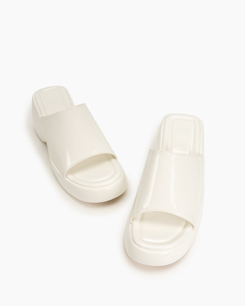 (Clean Up - US 7/ US 7.5) Patent Leather Sexy Wedge High Heel Platform Sandals