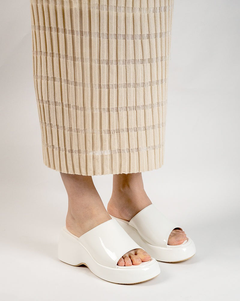 (Clean Up - US 7/ US 7.5) Patent Leather Sexy Wedge High Heel Platform Sandals