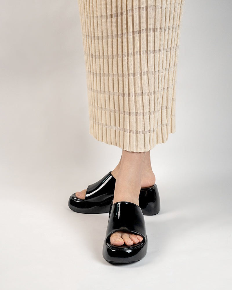 (Clean Up - US 7/ US 7.5) Patent Leather Sexy Wedge High Heel Platform Sandals