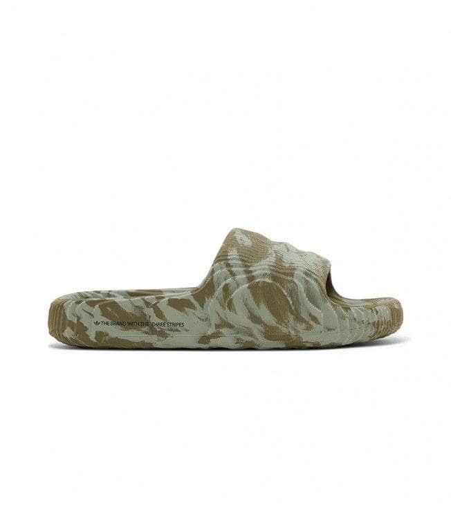 adidas Adilette 22 Slides "Olive Strata Silver Green" - Men's