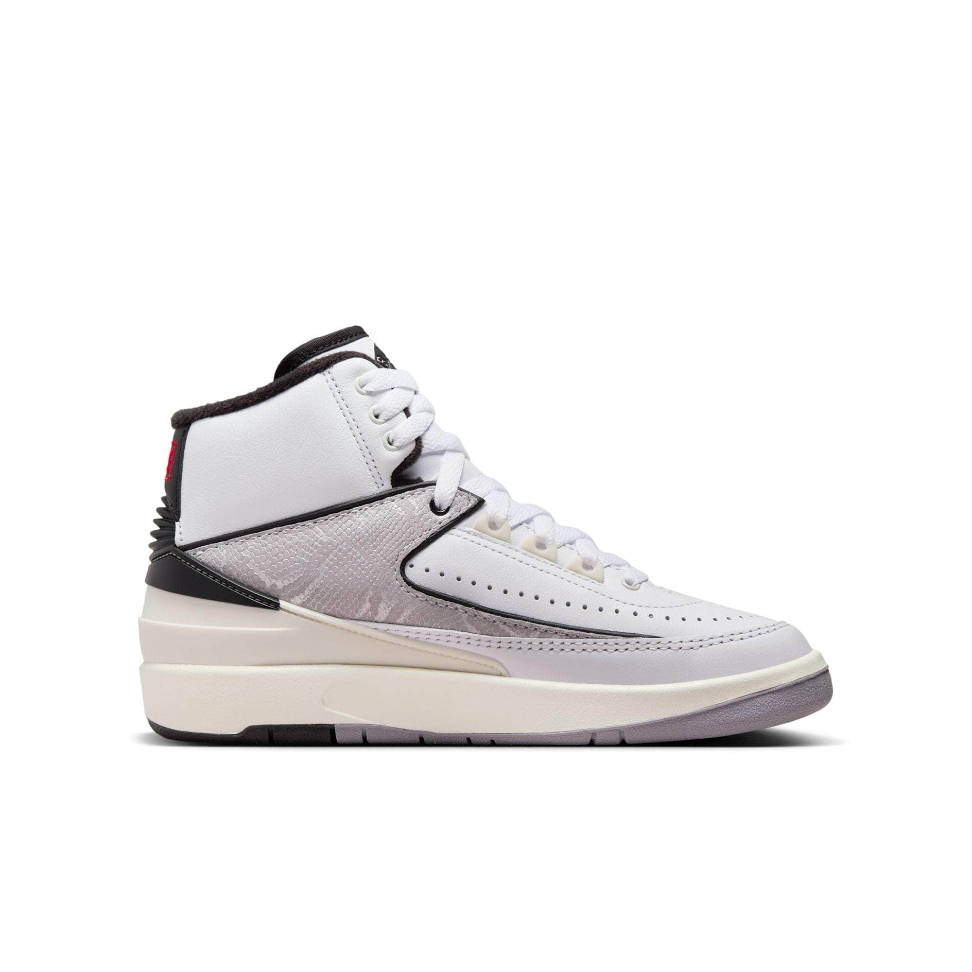 Air Jordan 2 Retro "White Fire Red Black Cement" - Boy's GS