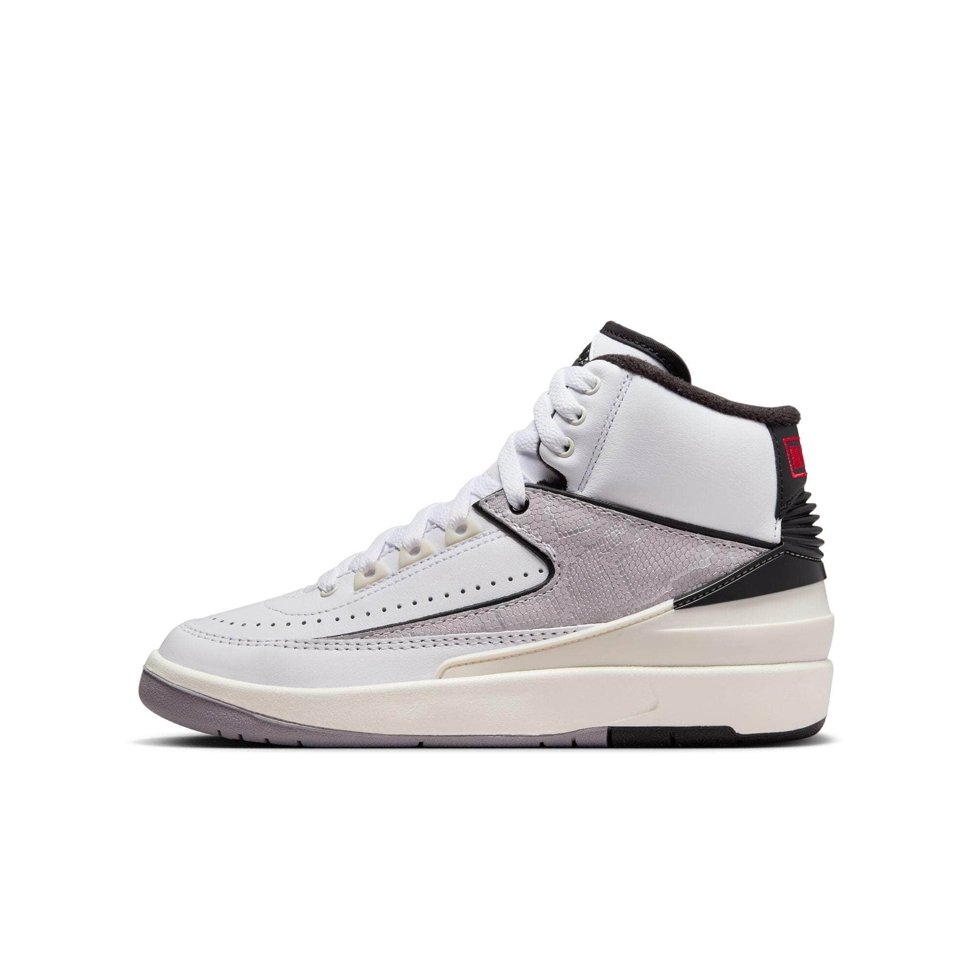 Air Jordan 2 Retro "White Fire Red Black Cement" - Boy's GS