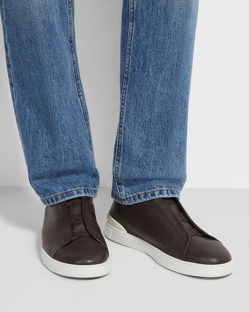 Men's First Class Travel Soft Leather Slip-On Sneakers
