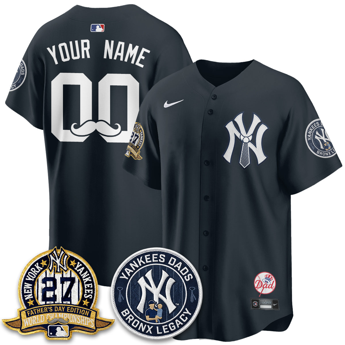 NYY Happy Father's Day 2026 Custom Jersey - Stitched