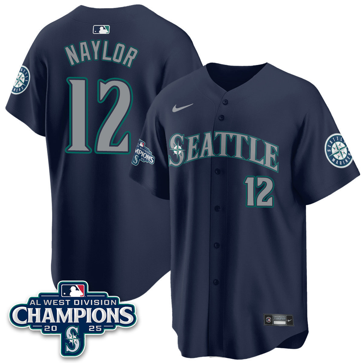 SEA 2025 AL West Division Champions Jersey - All Stitched