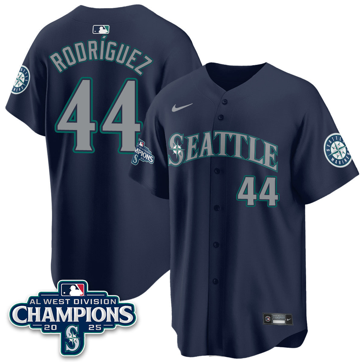 SEA 2025 AL West Division Champions Jersey - All Stitched