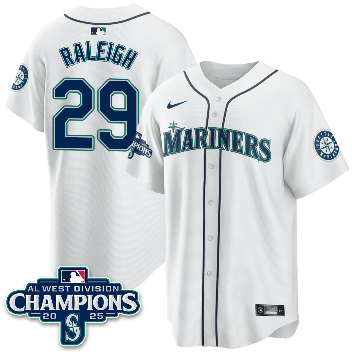 SEA 2025 AL West Division Champions Jersey - All Stitched