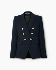 (Clean Up - XL ) Double-breasted Grain De Poudre Blazer