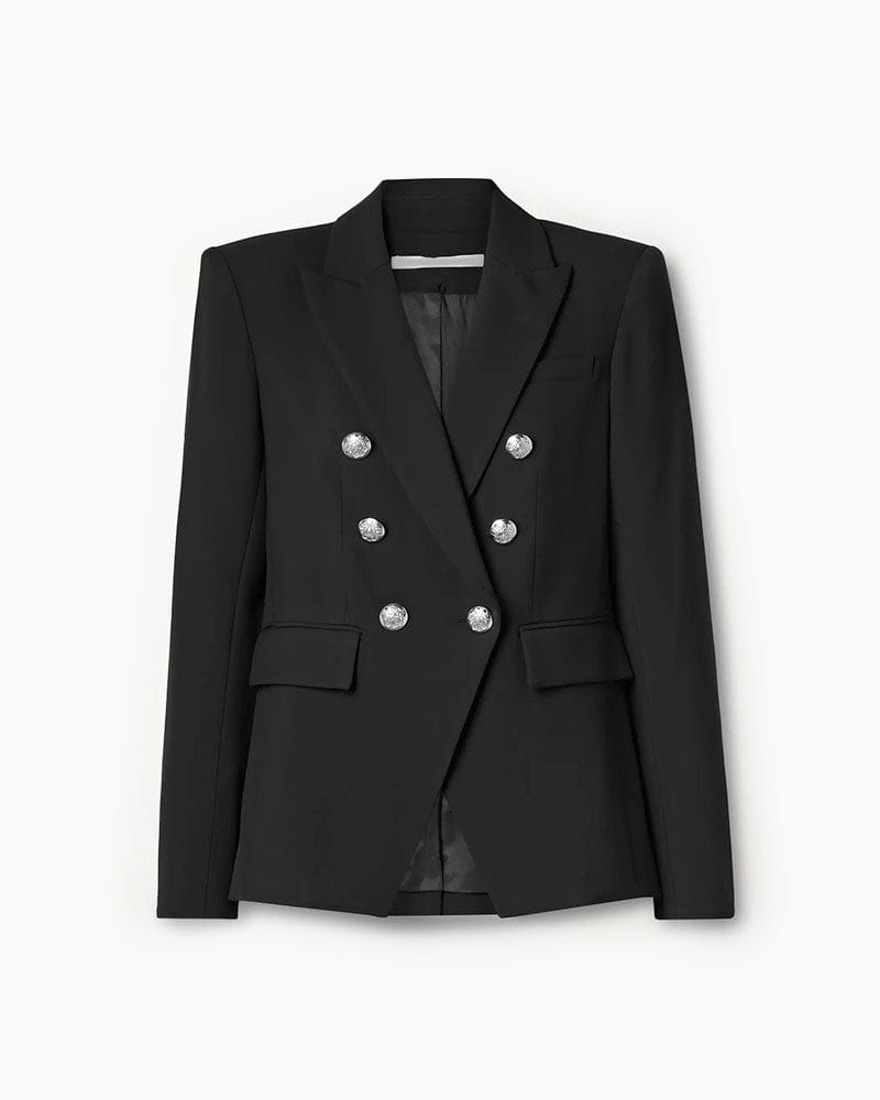 Double-breasted Grain De Poudre Blazer