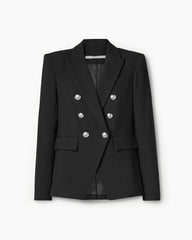 Double-breasted Grain De Poudre Blazer