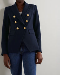 (Clean Up - XL ) Double-breasted Grain De Poudre Blazer