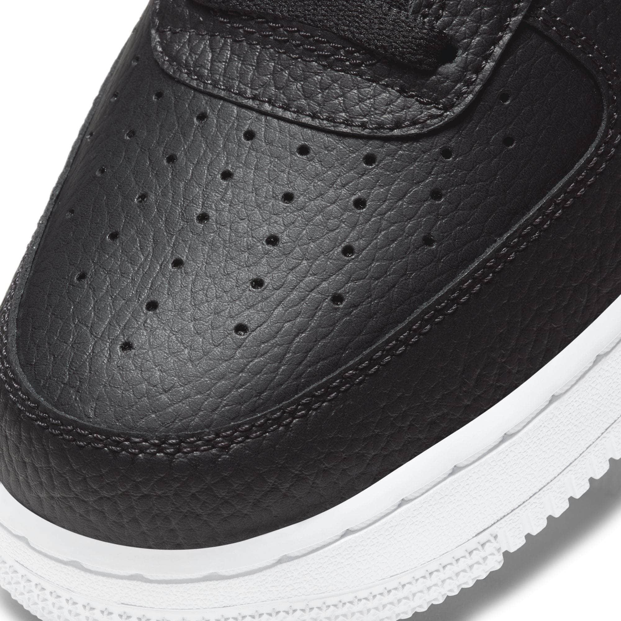 Nike Air Force 1 Low '07 Black White Pebbled Leather - Men's