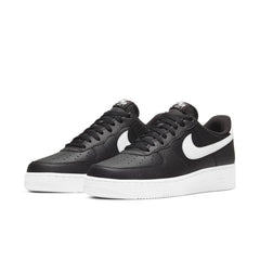 Nike Air Force 1 Low '07 Black White Pebbled Leather - Men's
