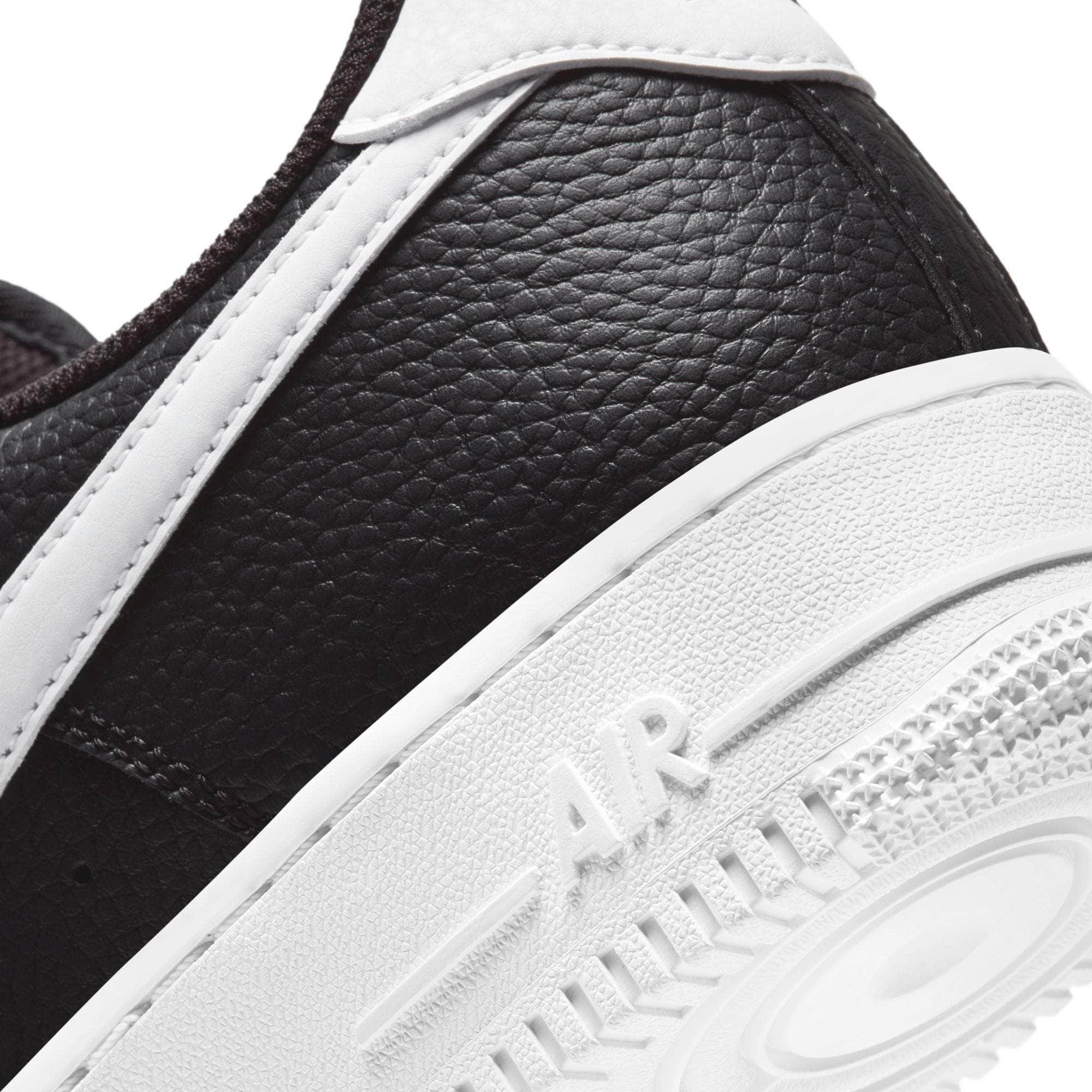 Nike Air Force 1 Low '07 Black White Pebbled Leather - Men's