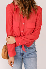 Button-Up Shirt with Pockets - CADEAUME