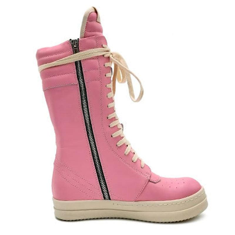 Combat Boots Women Pink Black Women&#39;s Winter Sneakers With Pocket P40d50 - CADEAUME