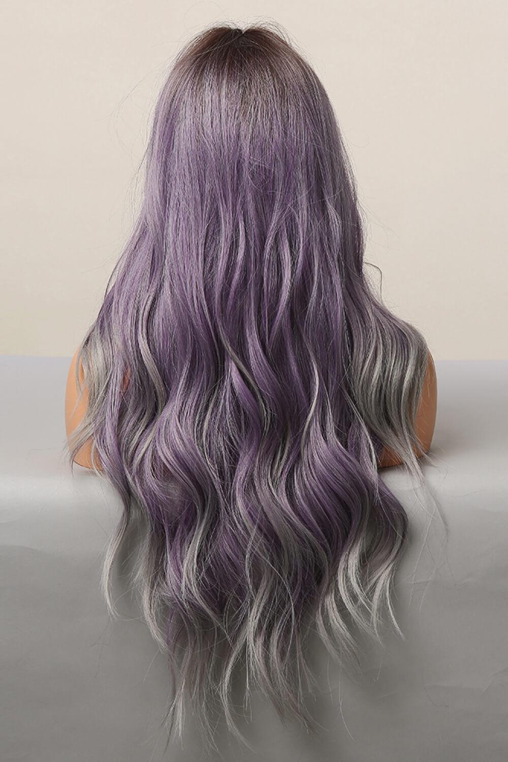 Elegant Wave Full Machine Synthetic Wigs in Purple 26'' - CADEAUME