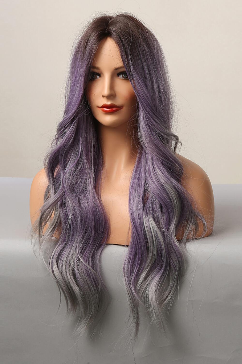 Elegant Wave Full Machine Synthetic Wigs in Purple 26'' - CADEAUME