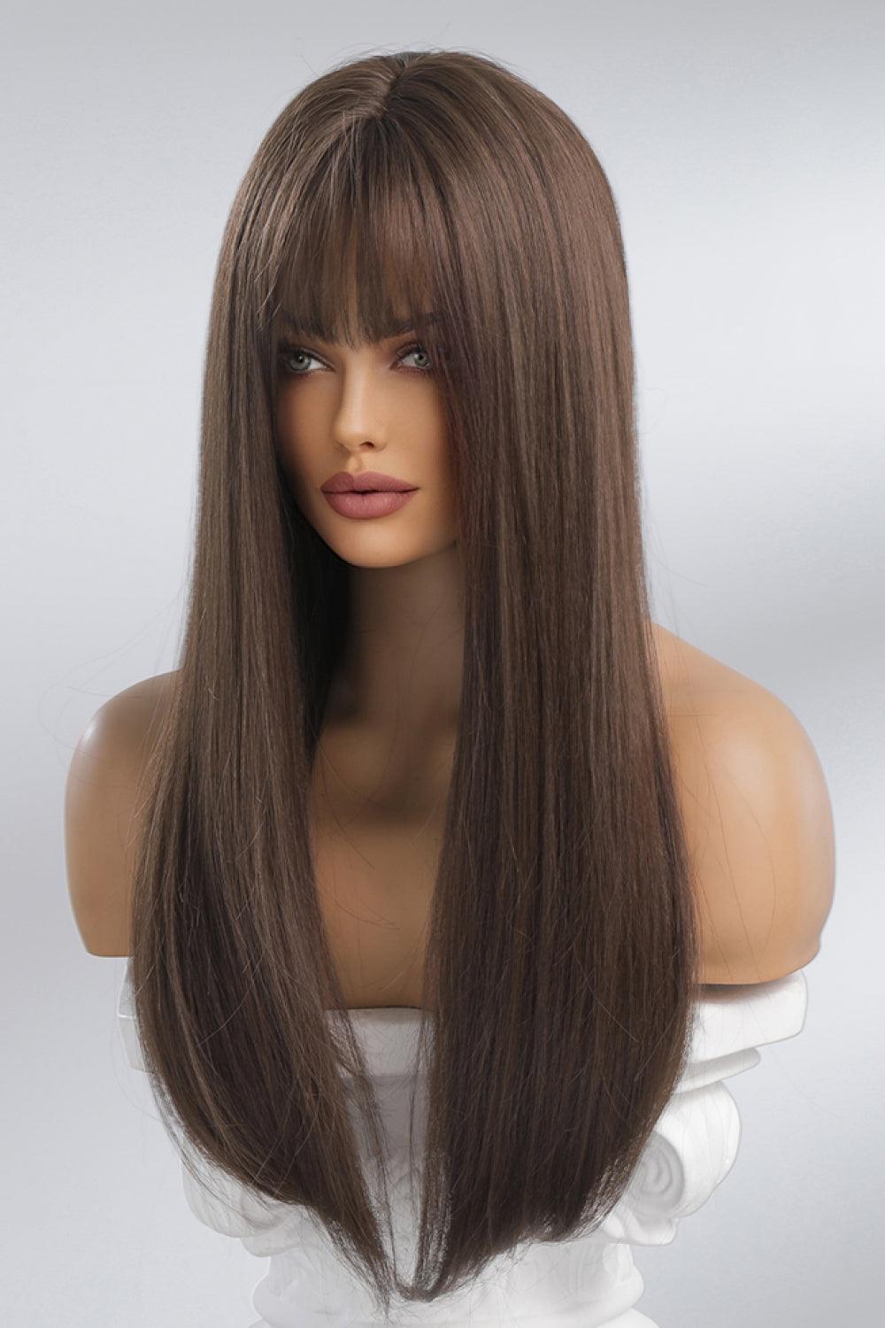 Full Machine Long Straight Synthetic Wigs 26'' - CADEAUME