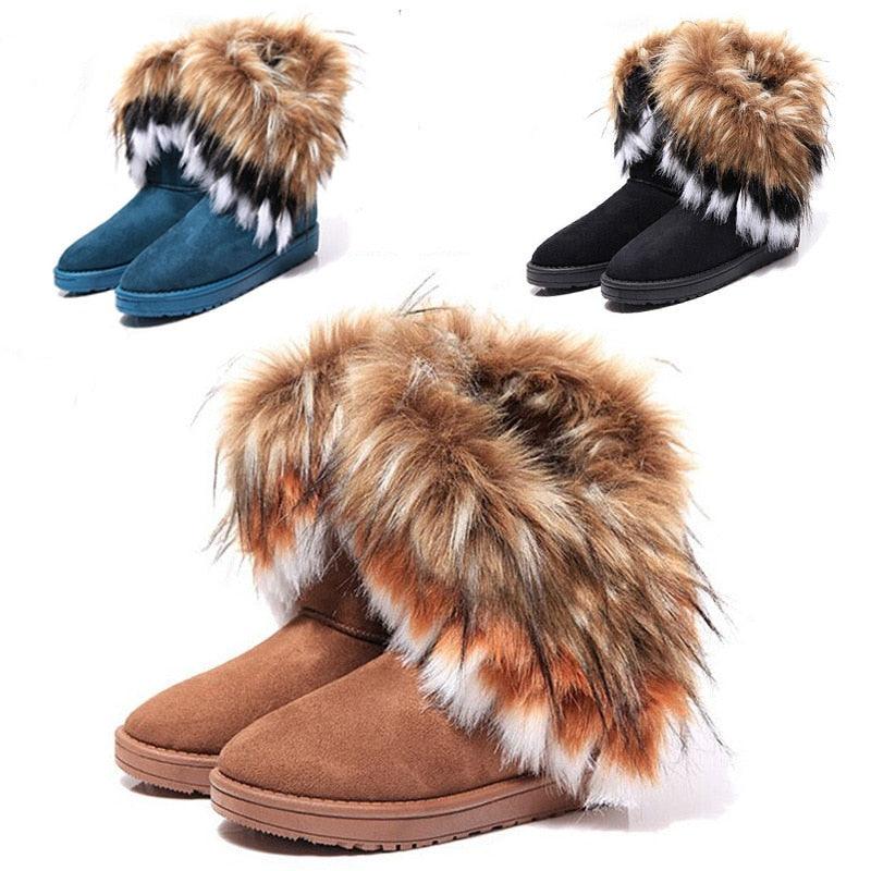 Fur Boots Warm Ankle Boots For Women Snow Shoes - CADEAUME