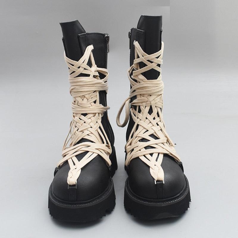 Gothic Boots For Women 2022 Spring Punk Style Women Black Boots P40d50 - CADEAUME