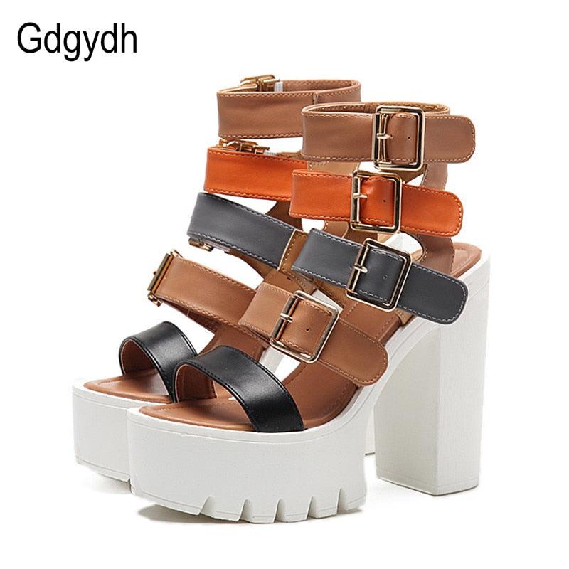 High Heels Gladiator Sandals Platform Shoes Woman - CADEAUME