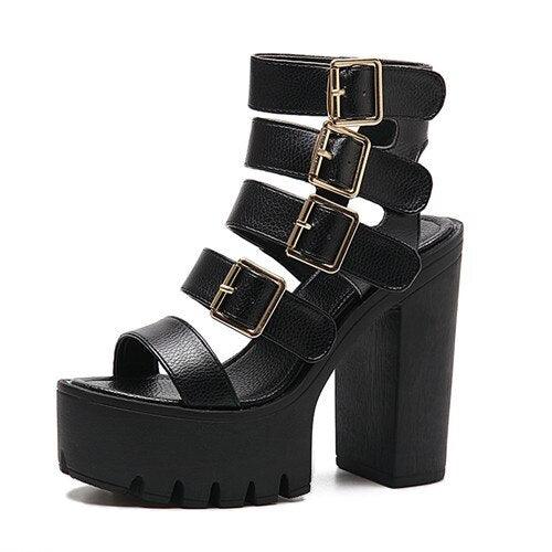 High Heels Gladiator Sandals Platform Shoes Woman - CADEAUME