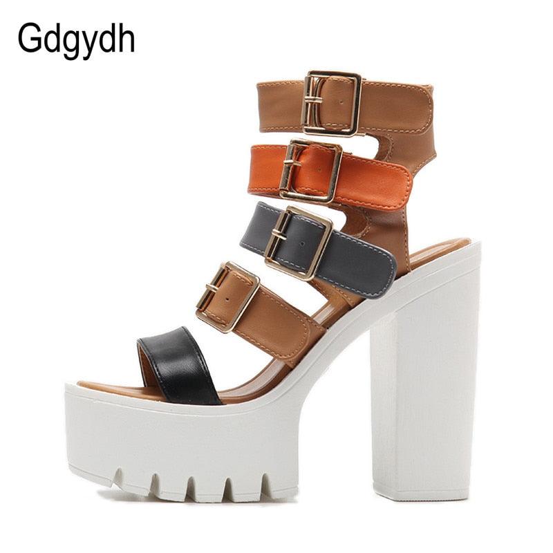 High Heels Gladiator Sandals Platform Shoes Woman - CADEAUME