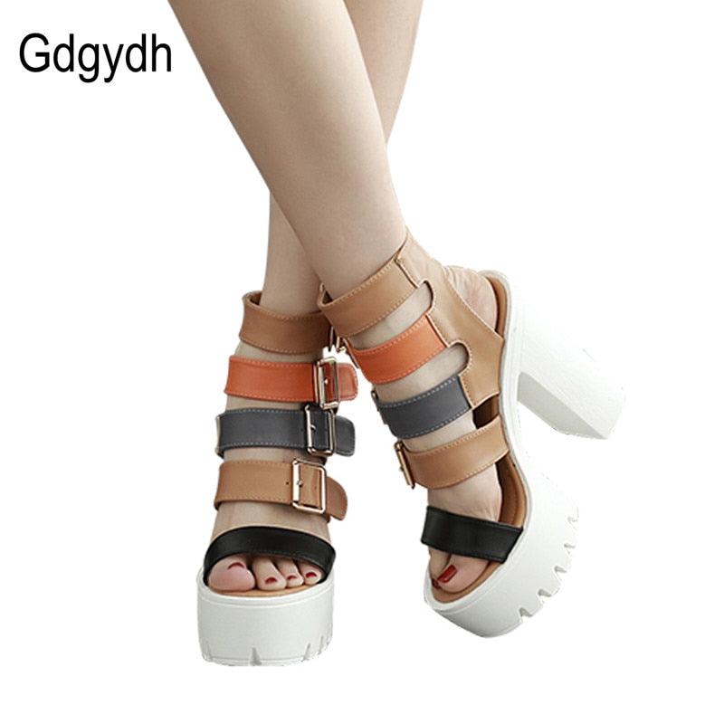 High Heels Gladiator Sandals Platform Shoes Woman - CADEAUME